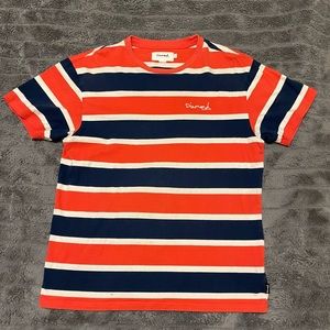 Diamond Supply Co Striped Embroidered Shirt Size Large L Men’s Used